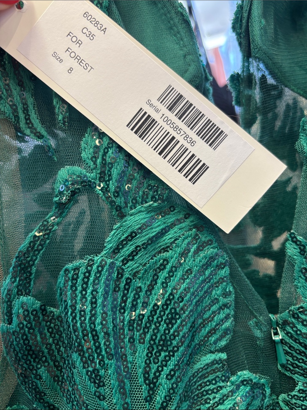 Jovani Emerald Green Embellished V-Neck Mermaid Gown - Picture 6 of 6
